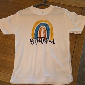 Grateful Kids T-Shirt - White with Multicolor Design